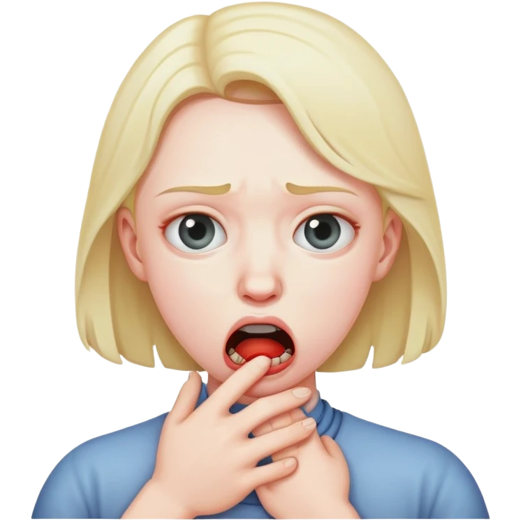A person chocking themselves  emoji