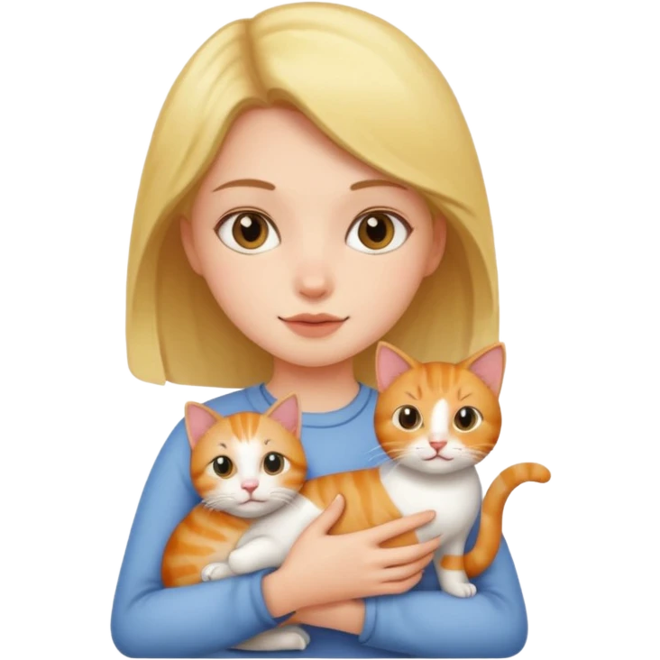 Girl holding a cat emoji