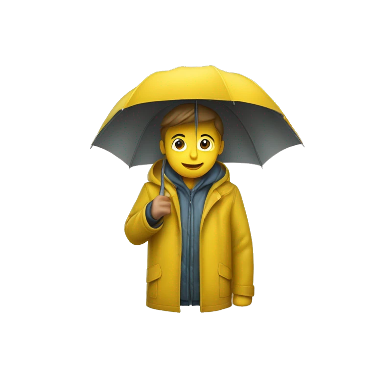 Manteau de pluie jaune sur porte manteau emoji