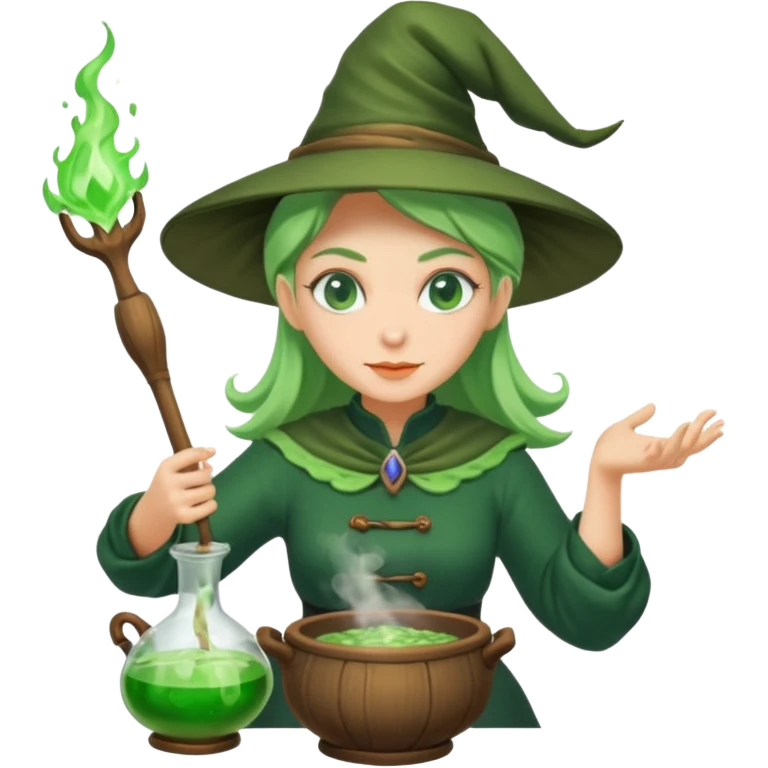 green witch cooking potion emoji