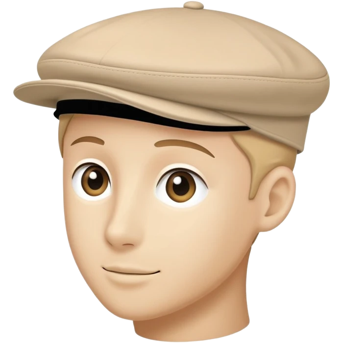 Beige Kangol flat cap hat, classic 504 style, light tan color, simple clean design emoji