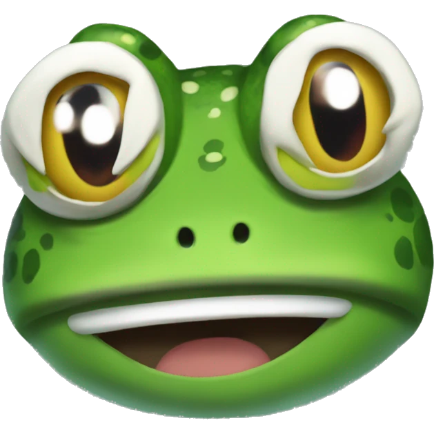 frog with curl hair and naruto headband emoji