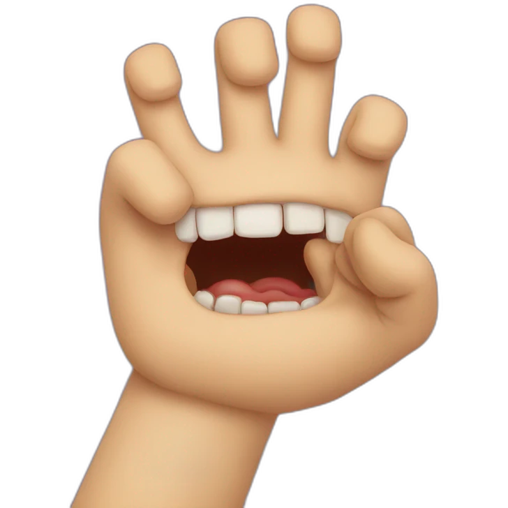 Biting your hand emoji