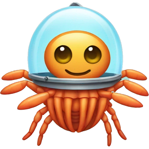 shrimp in spaceship  emoji