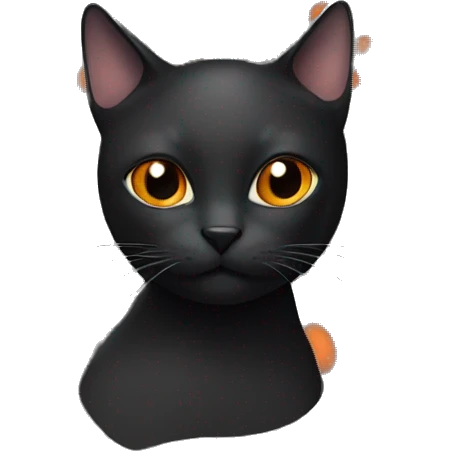 Black cat face with orange stripe emoji