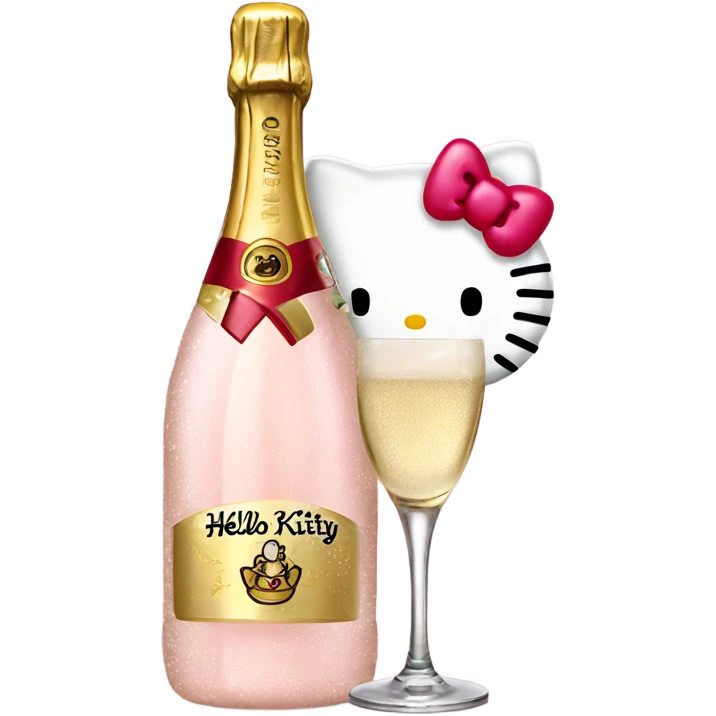 Hello kitty champagne emoji