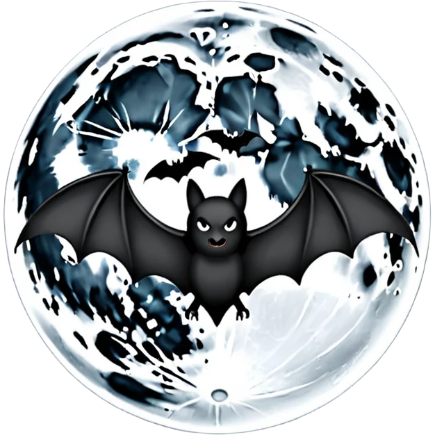 full moon with bat silouette in front emoji