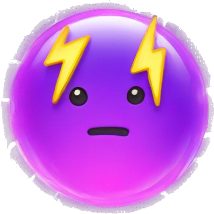 lightning neon bubble emoji
