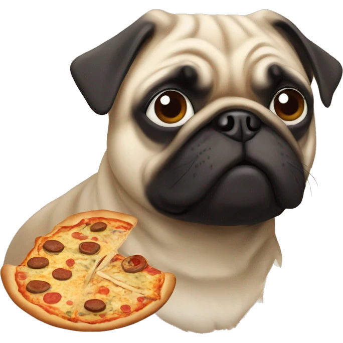 Pug with Pizzia  emoji