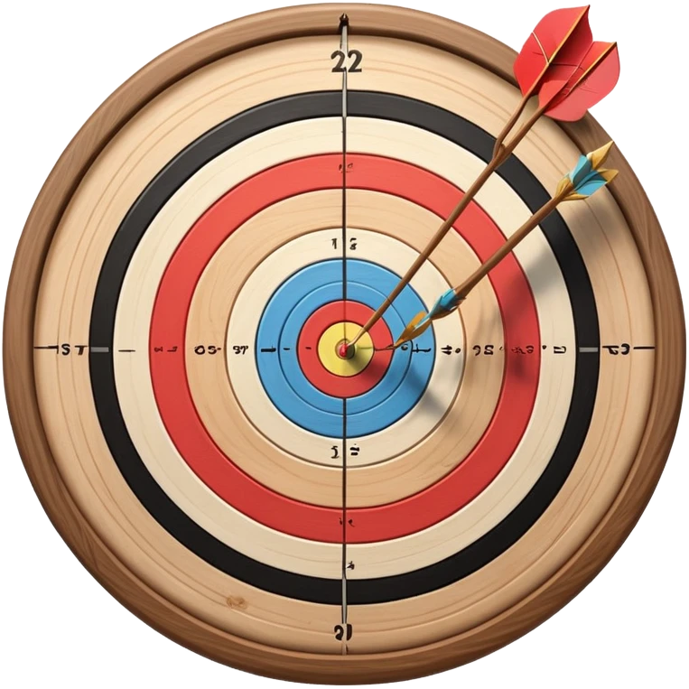 A bow with an arrow drawn back, aimed at a target with concentric rings. The background suggests a calm, outdoor archery range, emphasizing the precision, focus, and skill required in archery as a competitive sport. emoji