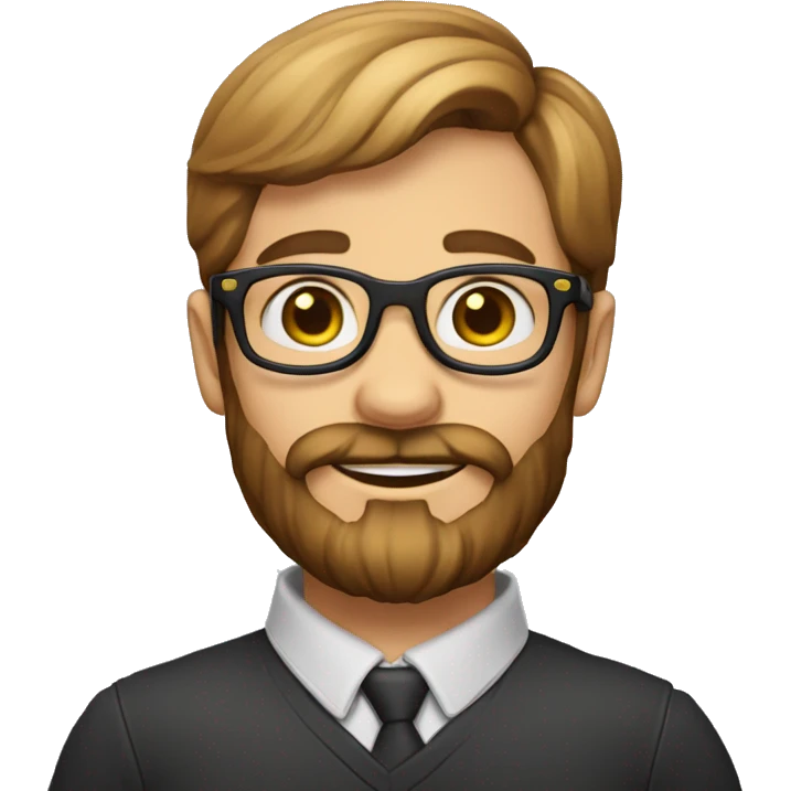petit homme chauve barbu a lunette emoji