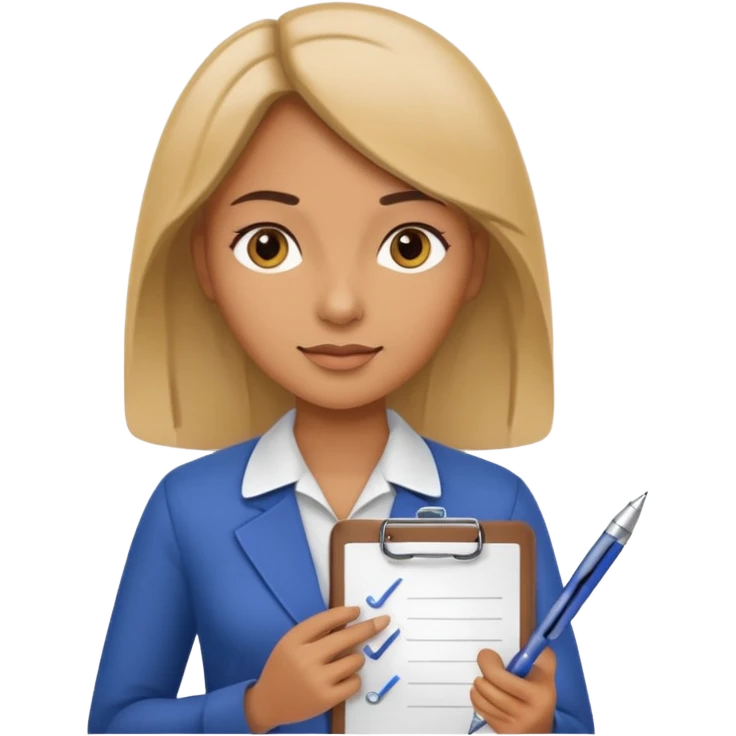 women with clipboard and pen emoji