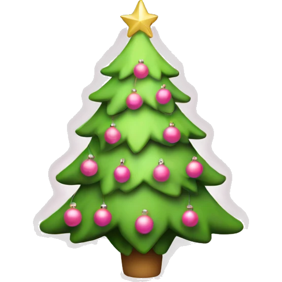 light green christmas tree with pink ornaments emoji