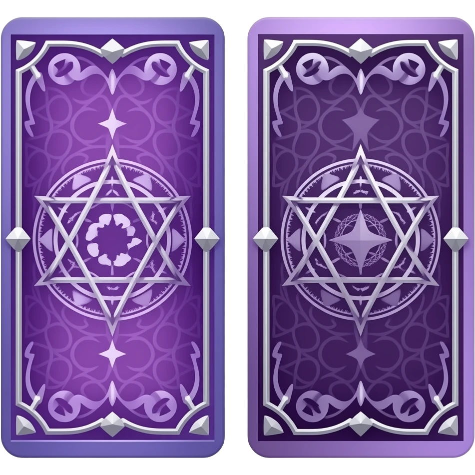 Purple magic Tarot card backs design emoji