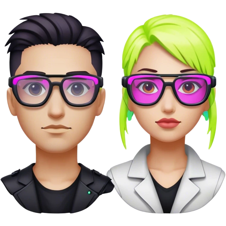 glasses cyberpunk neon emoji