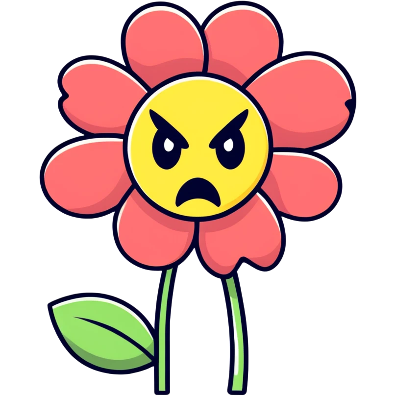 Angry flower  emoji