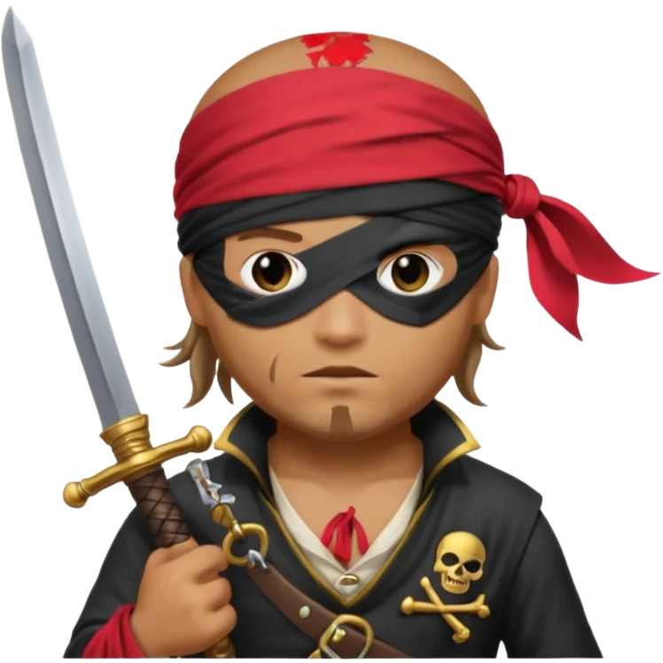 pirate with an eye patch and a blindfold emoji