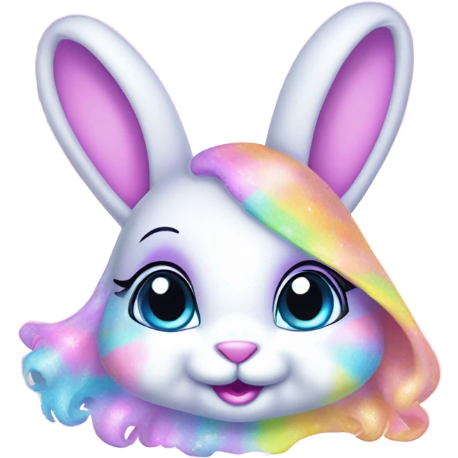 Lisa frank pastel sparkle easter bunny emoji