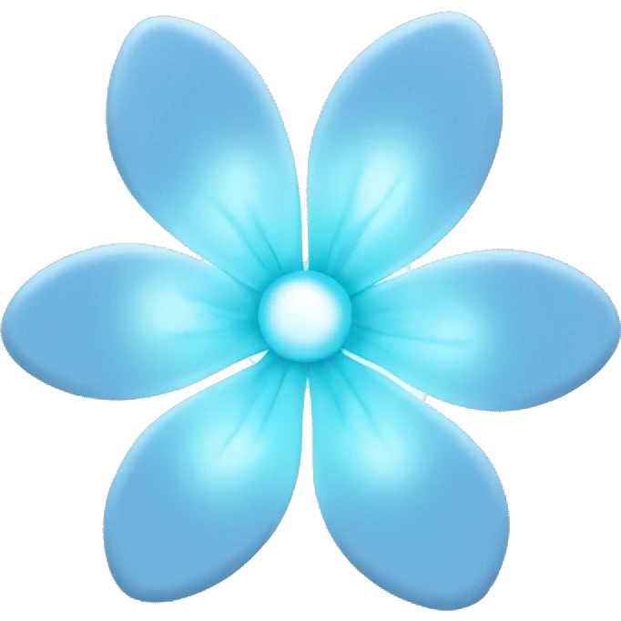 Light blue pretty flower with white glow in the middle  emoji
