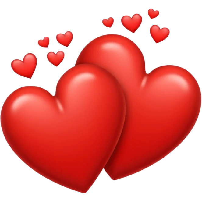 two hearts hand drawn doodle style emoji