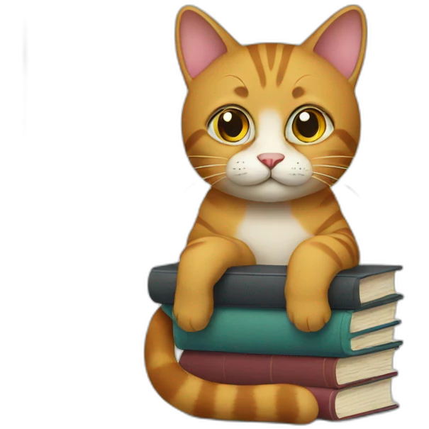 Cat with books emoji