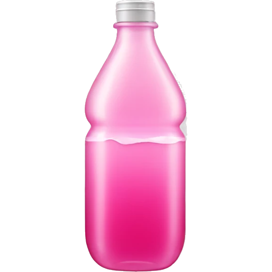 plastic bottle with crystaline pink liquid emoji