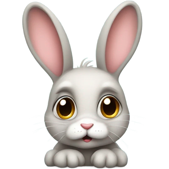 Bunny with cute large eyes pouting emoji