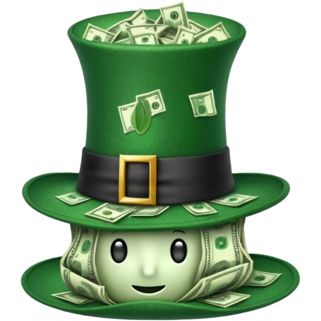 gorro de mago lleno de dolares emoji