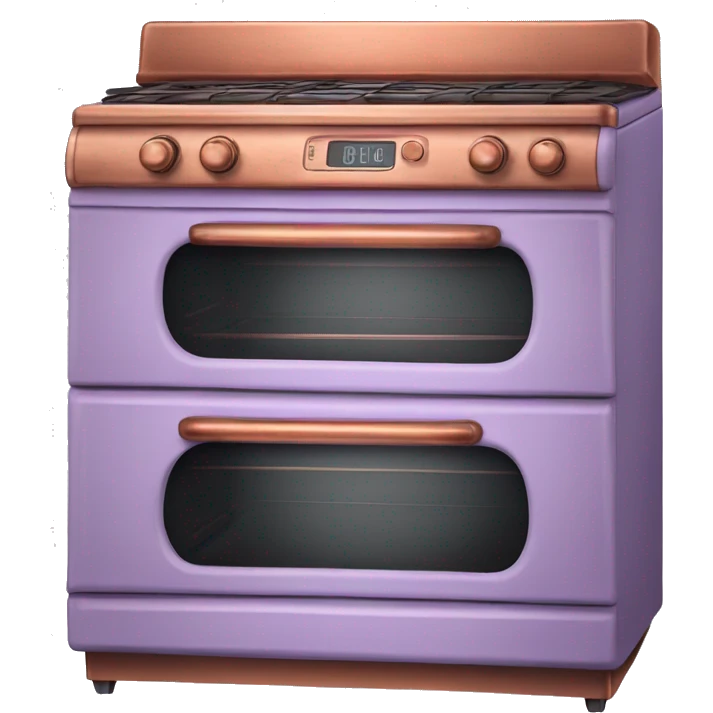 Realistic lavender and copper retro oven. emoji