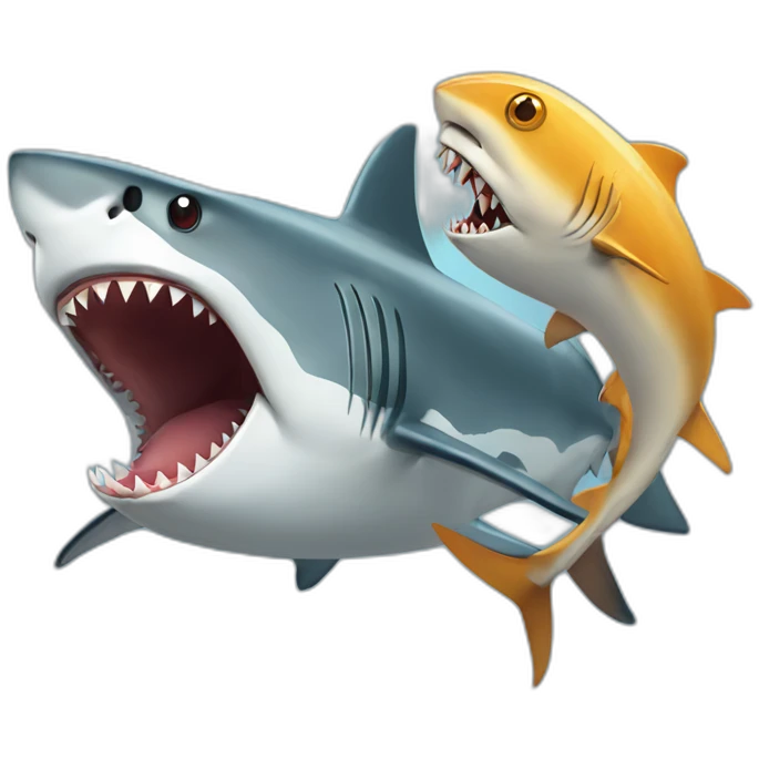 Shark and tuna hungry emoji