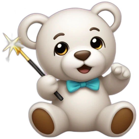 Teddy with magic wand  emoji