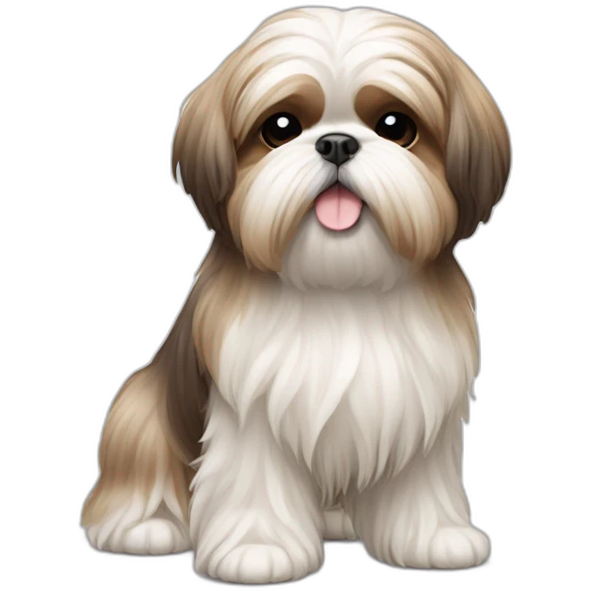 Dog Shih Tzu with long wool full-height  emoji