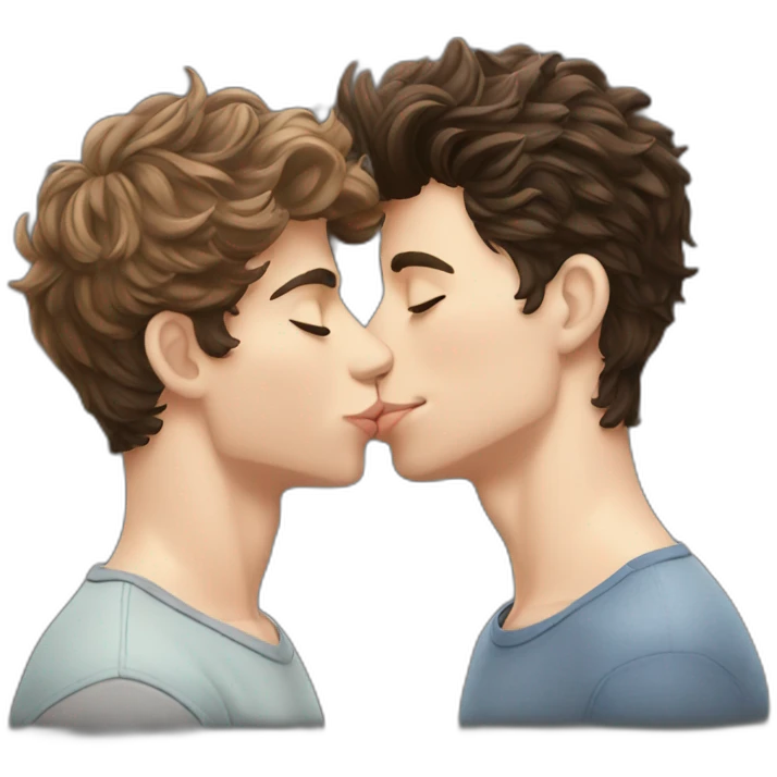 Shawn Mendes kissing Justin emoji