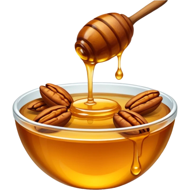pecan nuts with honey dripping on them  emoji