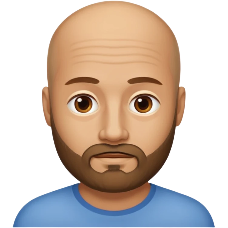 men without winkles with beard almost bald emoji