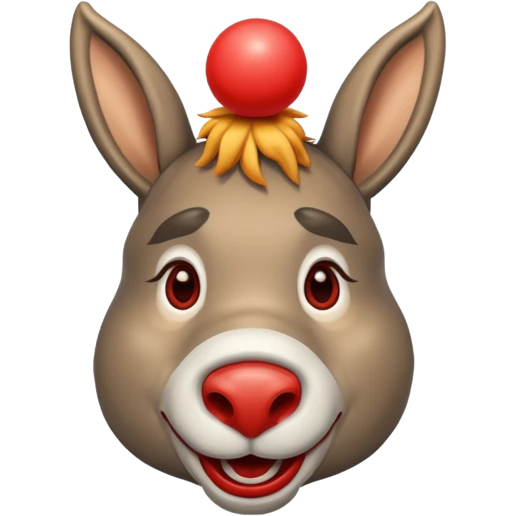 A donkey whis a red clown nose emoji
