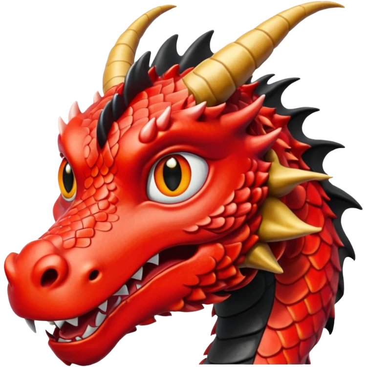 Dragon Japonais Rouge et noir floqué UMAMI emoji