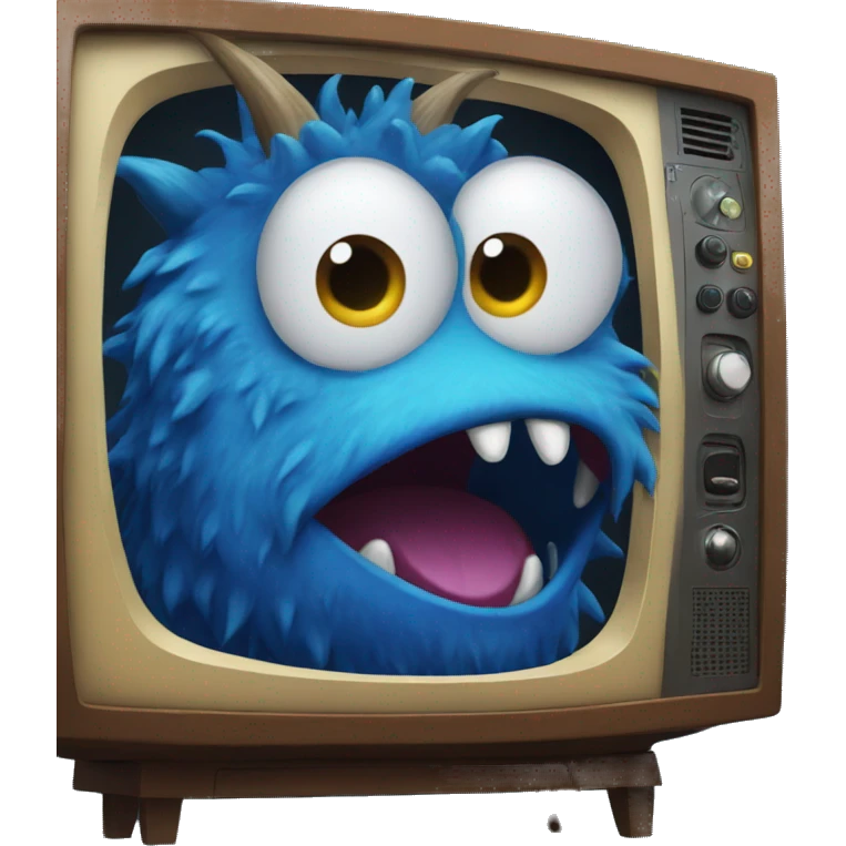 blue monster in tv emoji