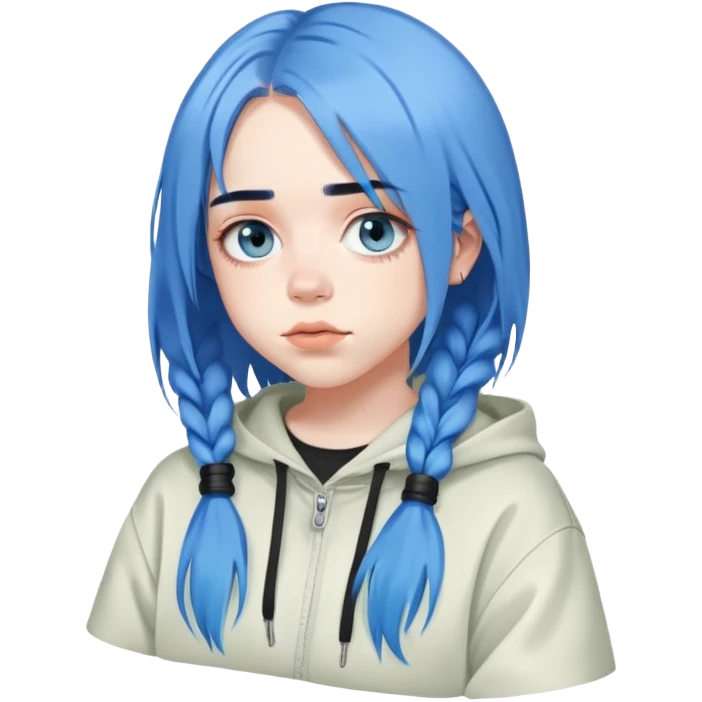 billie eilish blue hair cute look emoji