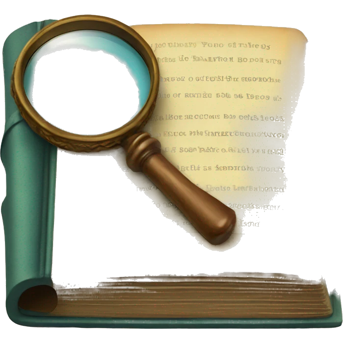 vintage book with magnifying glass emoji
