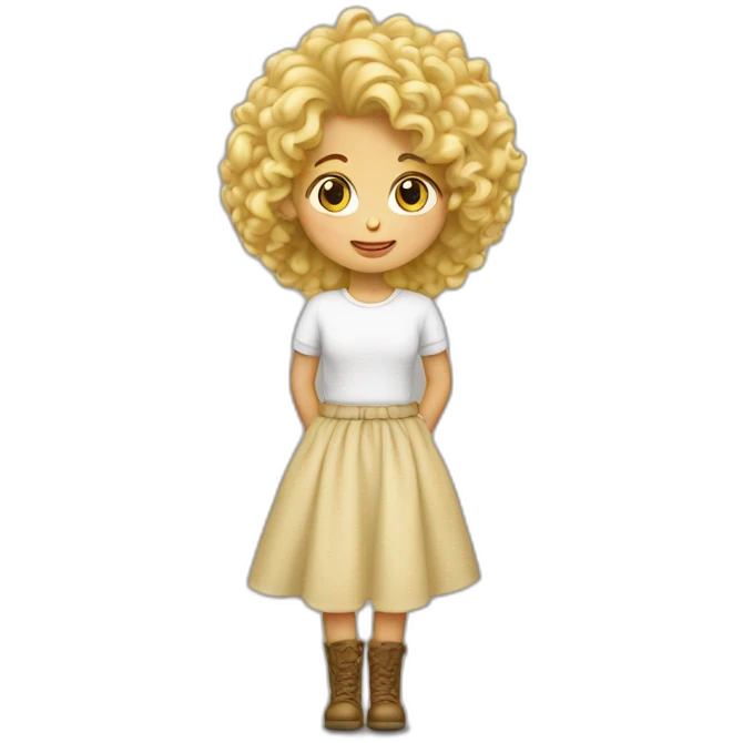 Fille avec les cheveux bouclés blonds  emoji