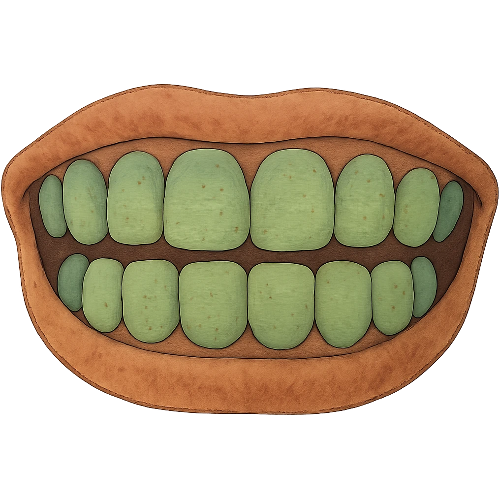 ghibli style green teeth emoji