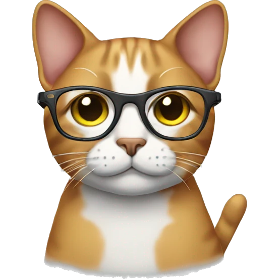 Cat wearing glasses emoji