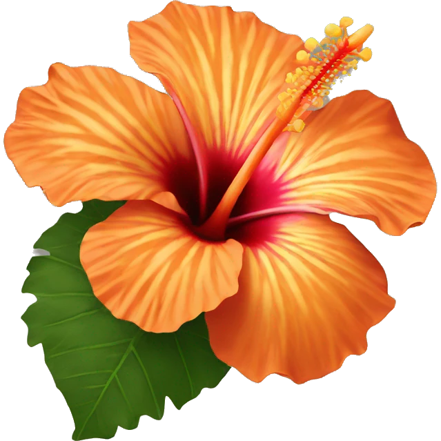 Orange hibiscus flower emoji