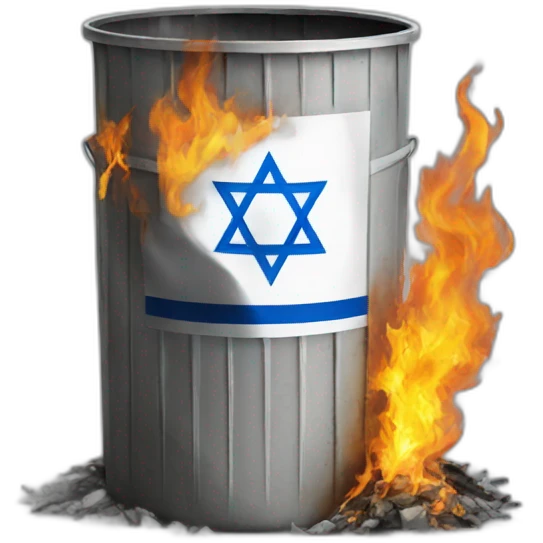Israel inside burning trash emoji