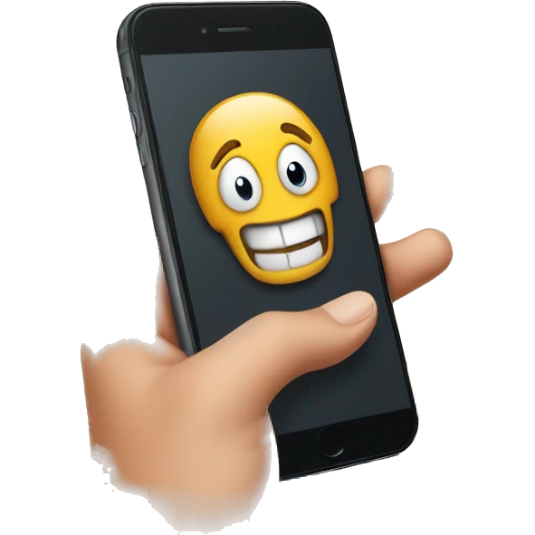 hand holds a iphone emoji