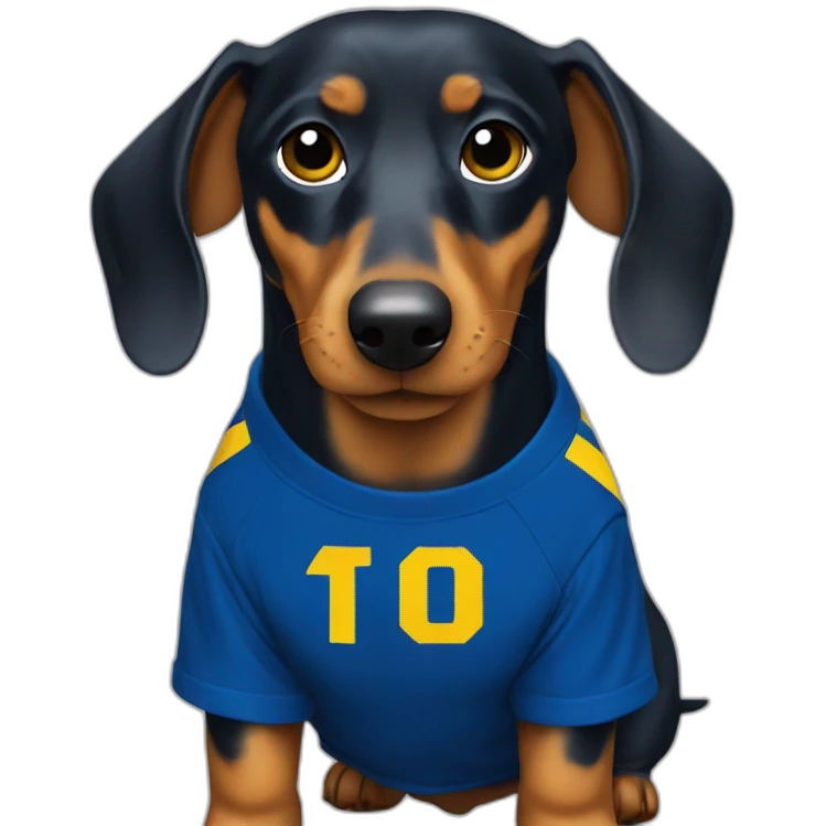 dachshund with Boca Juniors t-shirt emoji