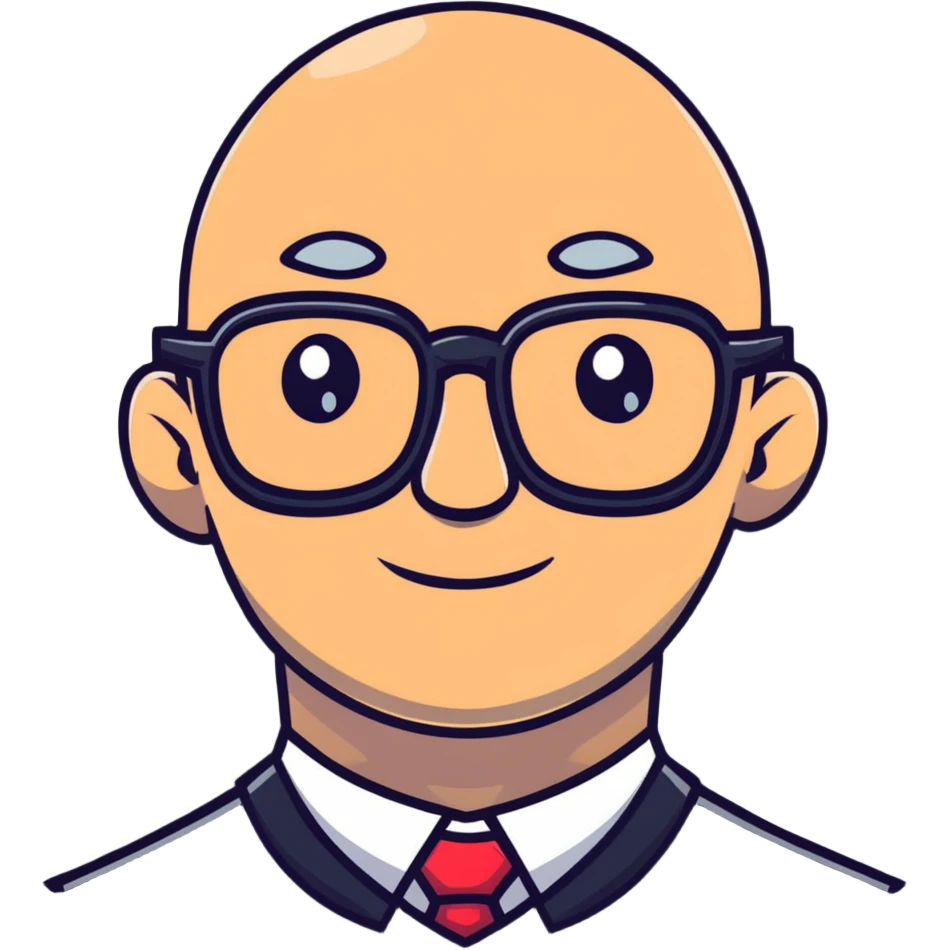 bald man with glasses, head sparkling and bright emoji