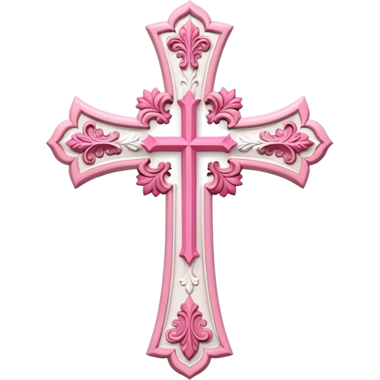 Pink and white cross emoji