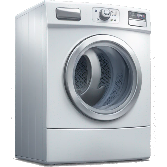 A dryer that has feet and a face running really fast emoji